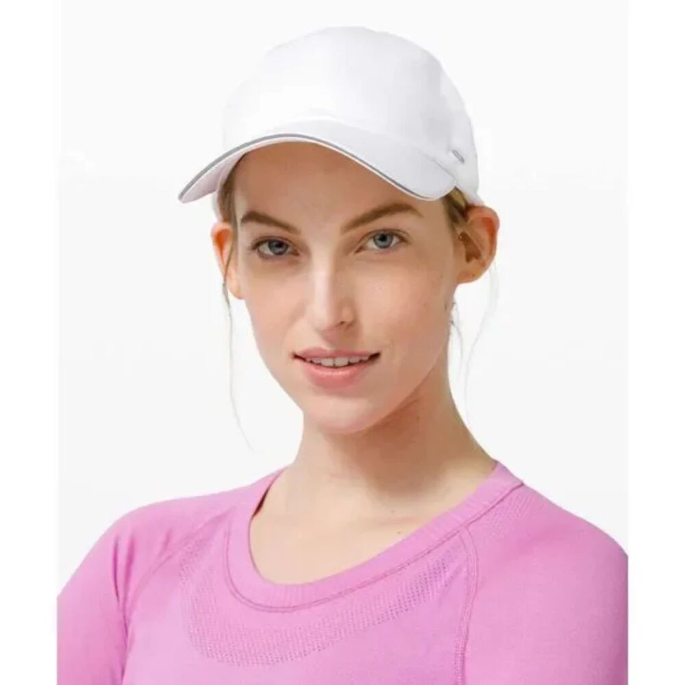 Lululemon White Fast and Free Running Hat Baseball Cap Adjustable